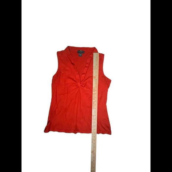 Banana Republic Factory Deep V-neck Collar Top Burnt Red-M - Picture 3 of 4